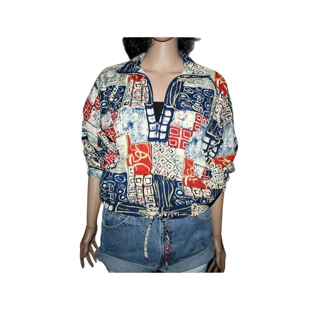 VTG Oleg Cassini Patchwork Printed Jacket